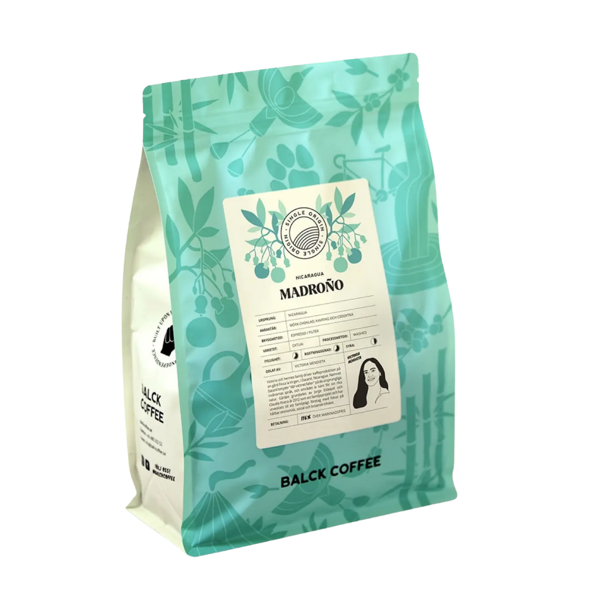 Madroño kaffebönor från Nicaragua, rostade av Balck Coffee i Kalmar